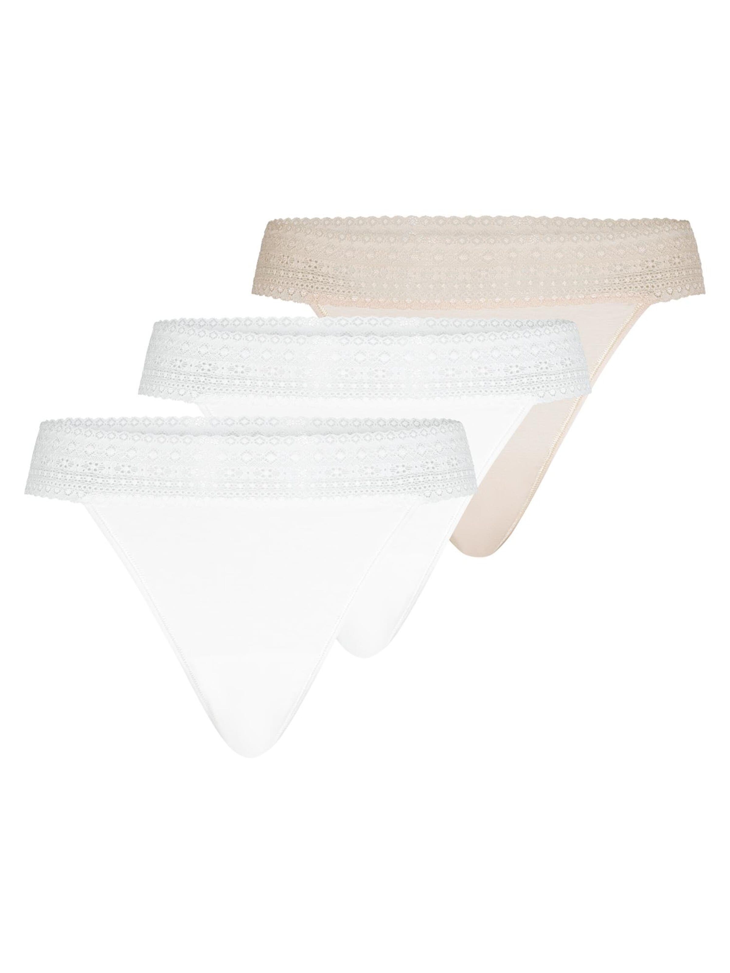 Mey String 'Modal Lace'‌ in Beige: Vorderseite