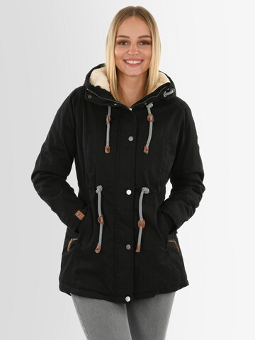 NAVAHOO Winterjacke 'Ireliaa' in Schwarz: Vorderseite