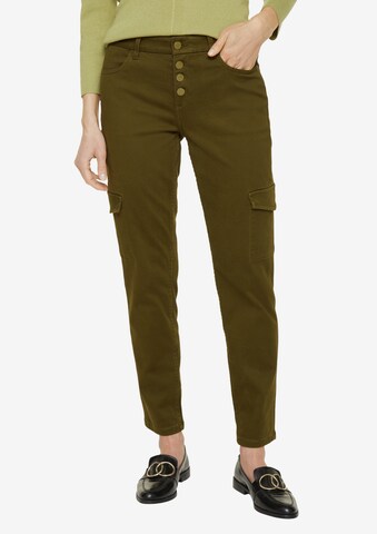 COMMA Slim fit Cargo Jeans in Green: front