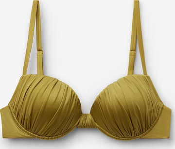 CALZEDONIA T-Shirt Bikinitop 'Shiny Satin' in Grün: Vorderseite