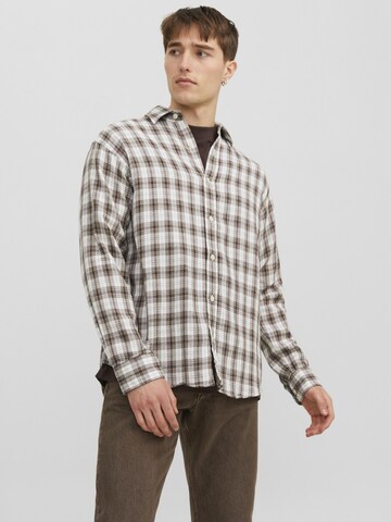 JACK & JONES Comfort fit Overhemd in Beige: voorkant