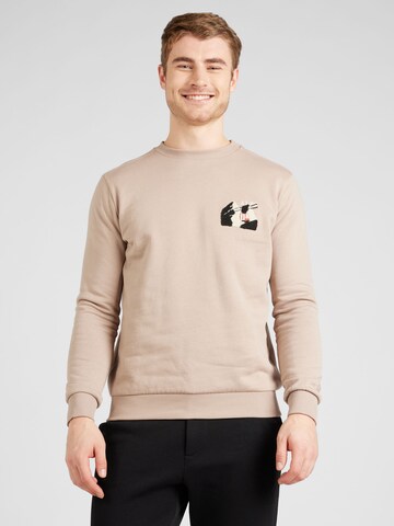 WESTMARK LONDON Sweatshirt 'Destination Alps' in Beige: voorkant