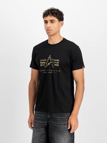 ALPHA INDUSTRIESMajica - crna boja: prednji dio