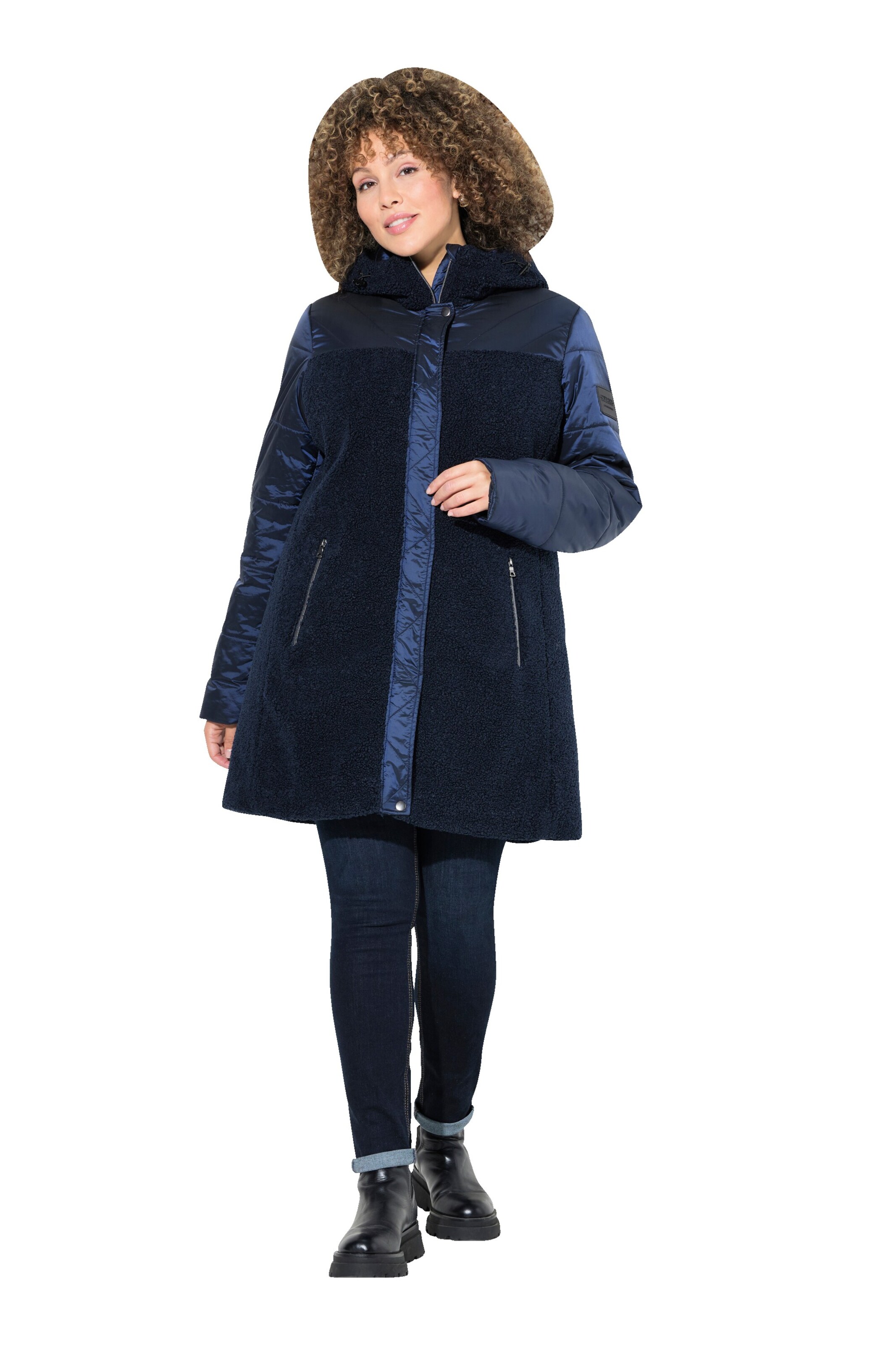 Ulla Popken Tussenmantel in Blauw