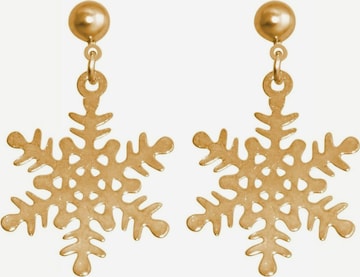 Gemshine Earrings 'Schneeflocke' in Gold: front