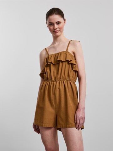 PIECES Jumpsuit 'Unna' in Bruin: voorkant