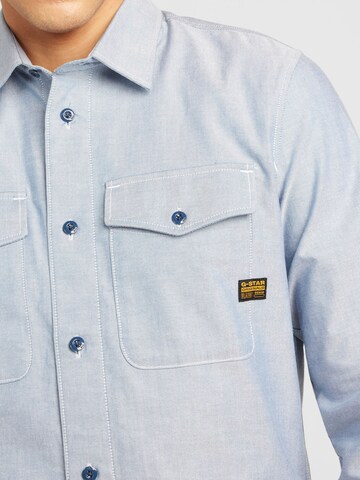 G-STAR Slim Fit Hemd 'Marine' in Blau
