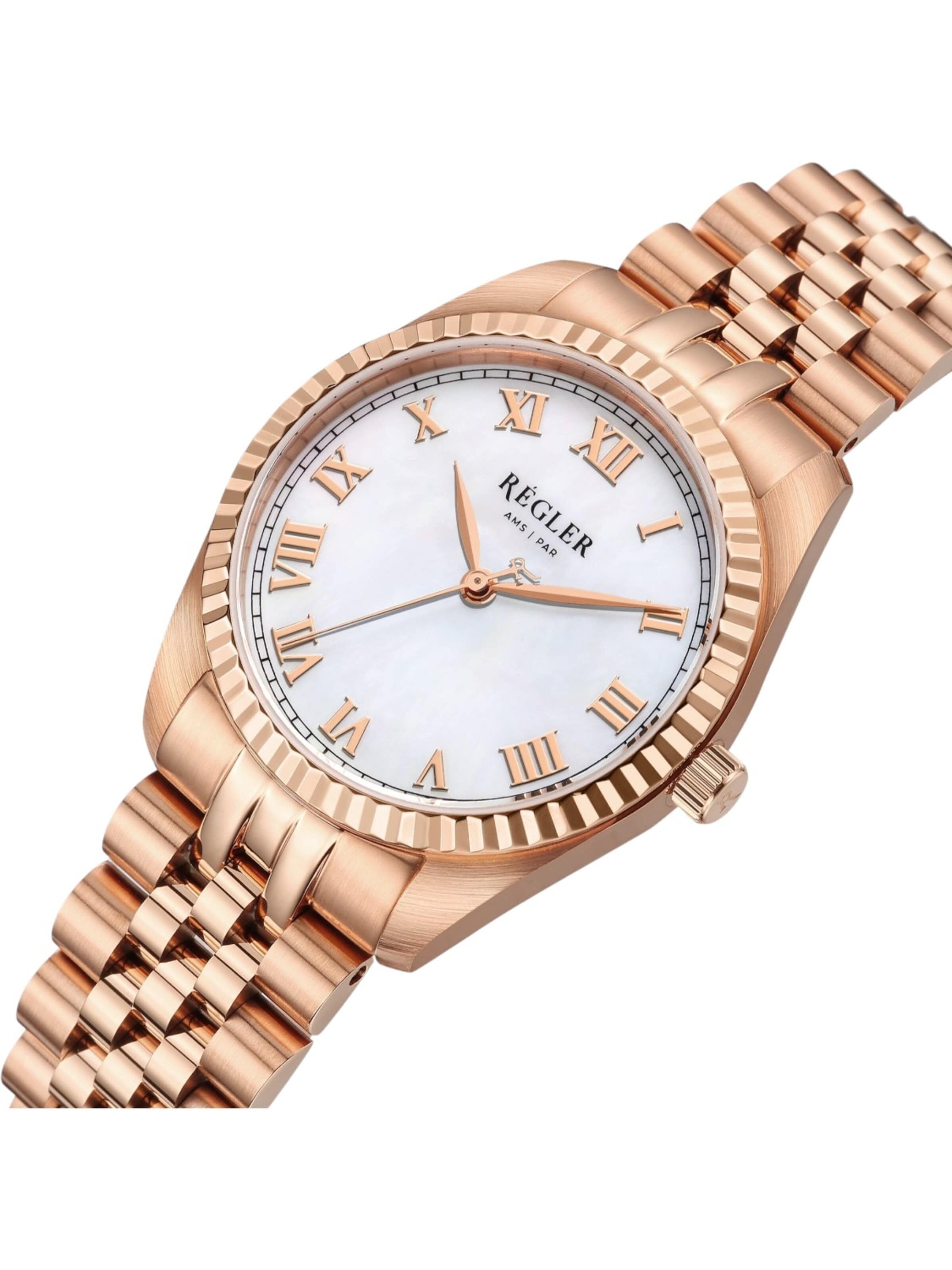 Régler Analogové hodinky 'Régler Infinité Steel Silver/Rose Gold - Pearl' – zlatá