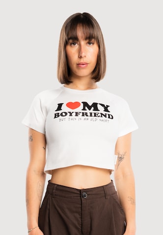 Another Cotton Lab - Camisa 'Love My Boyfriend' em branco: frente