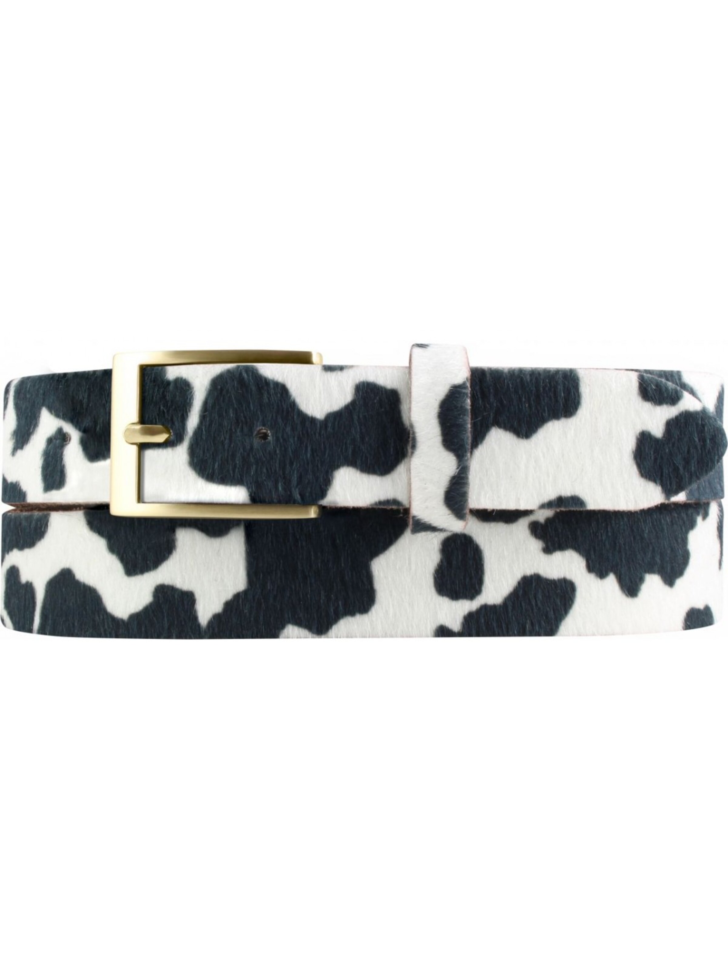BELTINGER Gürtel 'Fellledergürtel mit goldener Gürtelschließe 3,0 cm'‌‌‌‌ in Schwarz: Vorderseite