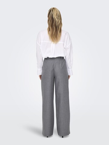 ONLY Wide leg Bandplooibroek 'Linda' in Grijs