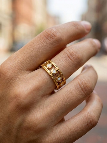 Nemomatheo Ring 'Sunflower - Offener Blumenring' in Gold