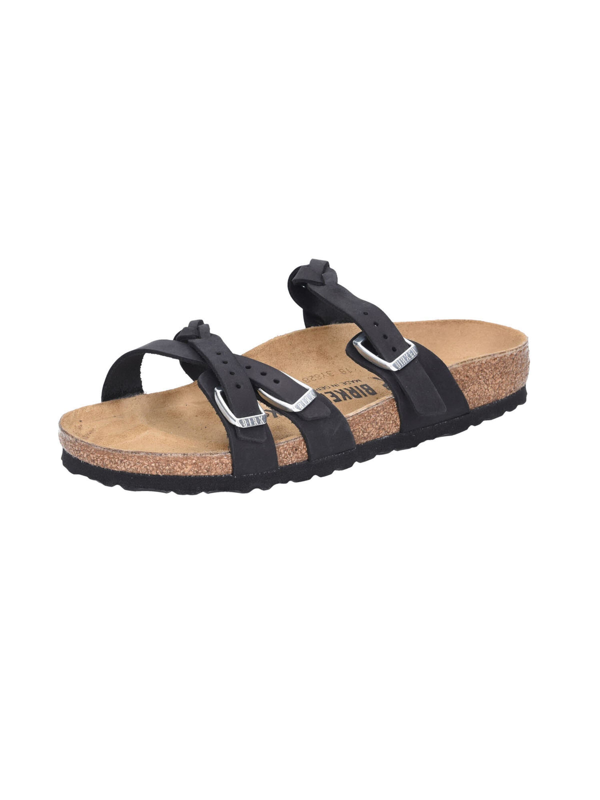 BIRKENSTOCK - Sandálias com tiras 'Franca' em preto: frente