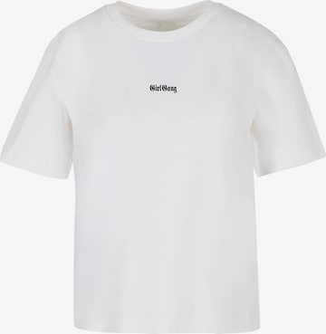 T-shirt 'Girl Gang' Miss Tee en blanc : devant