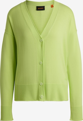 BOSS Orange Knit Cardigan 'C_Feda' in Green: front