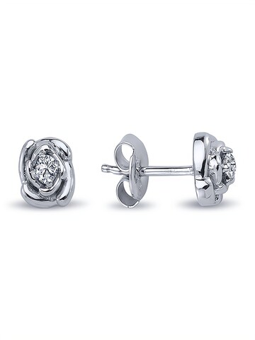 EinStein Diamant Earrings '0,10 Carat Design Diamant Solitär Ohrringe 14 Karat Weißgold' in Gold: front