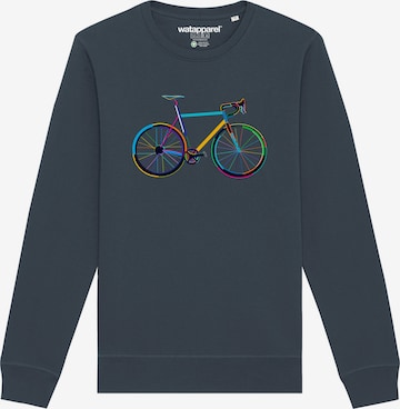 Sweat-shirt ' Fahrrad by night ' Watapparel en gris : devant