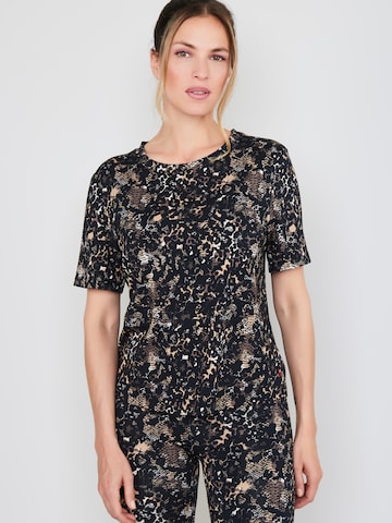 Joop Jeans - Camiseta para dormir ' After Dark Crop Tee ' en beige: frente