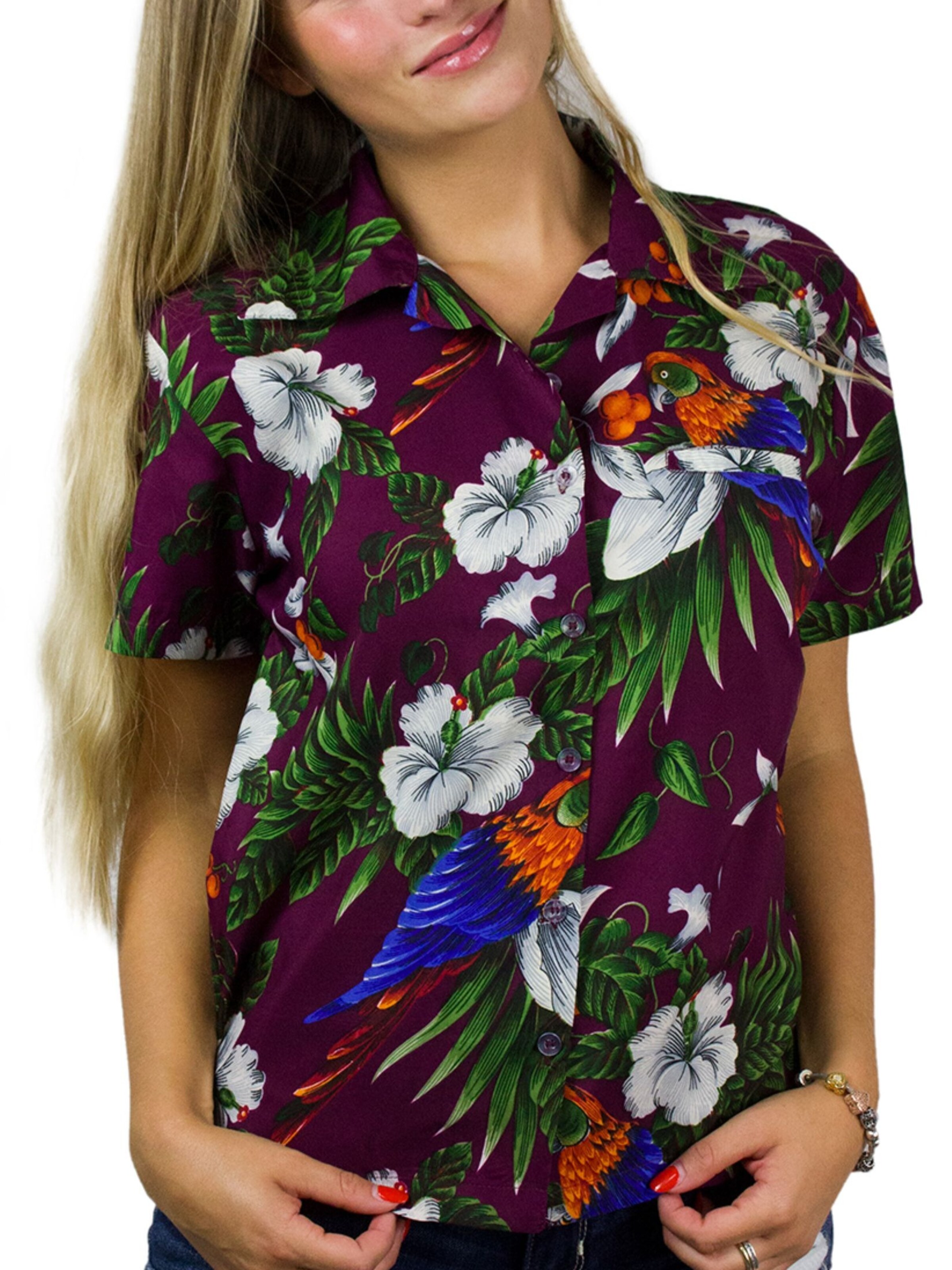 King Kameha Blouse 'Cherryparrot' in Red