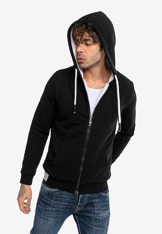 Redbridge Zip-Up Hoodie 'Birkenhead' in Black: front