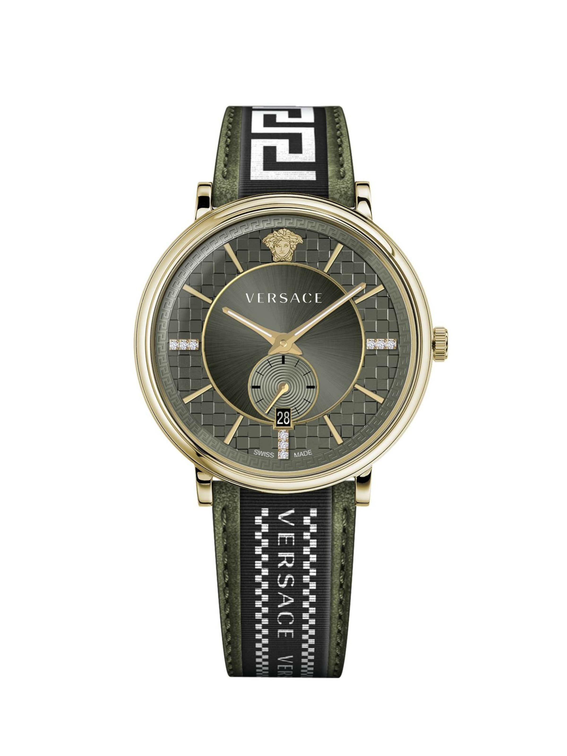 VERSACE Analog Watch 'V-Circle' in Gold / Green / Black, Item view
