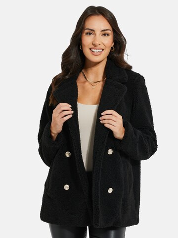 Threadbare Between-Seasons Coat 'Kermie' in Black: front