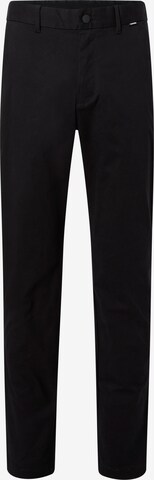 Calvin Klein Big & Tall Tapered Trousers in Black: front