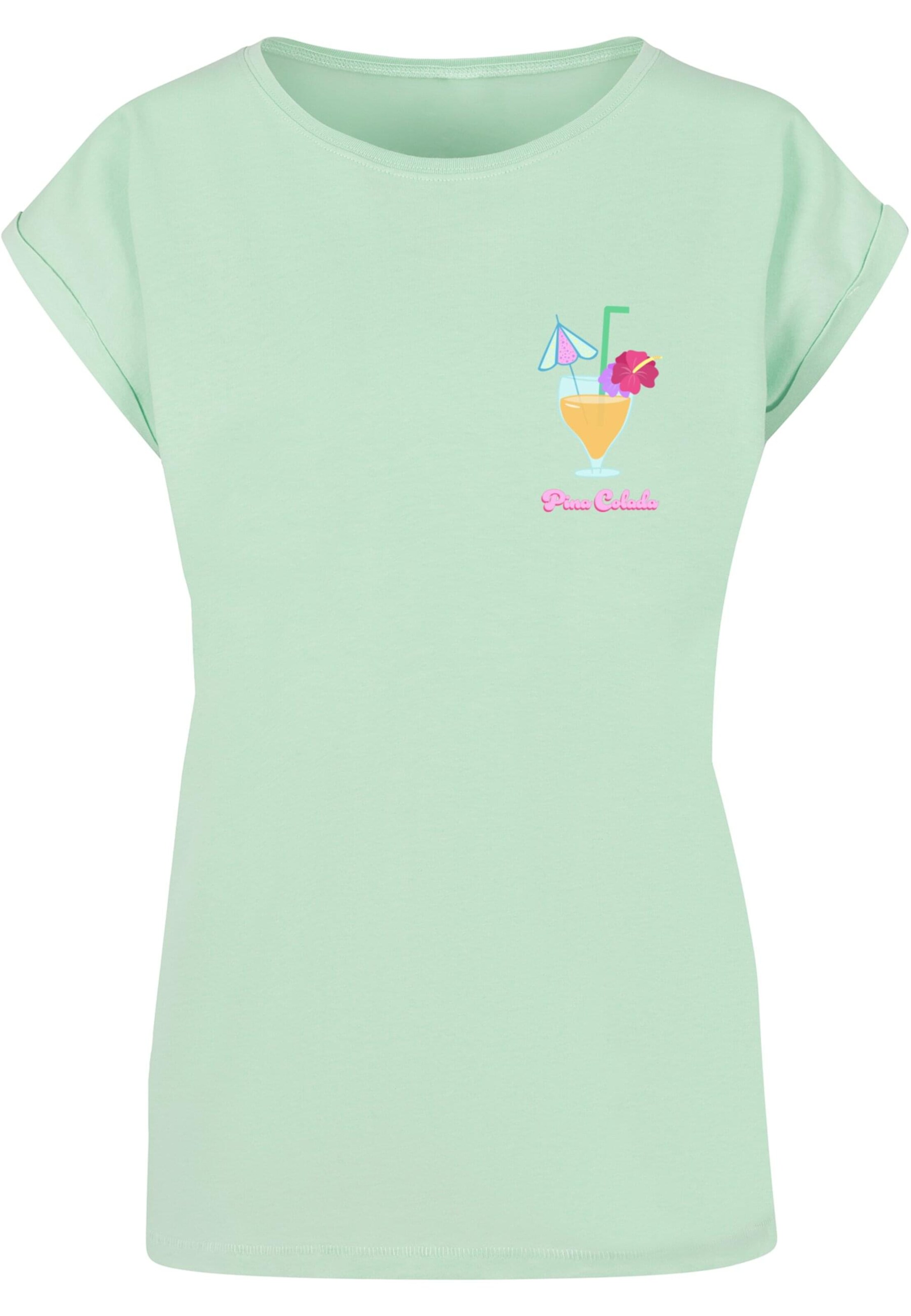 Merchcode T-Shirt 'Pina Colada' in Grün: Vorderseite