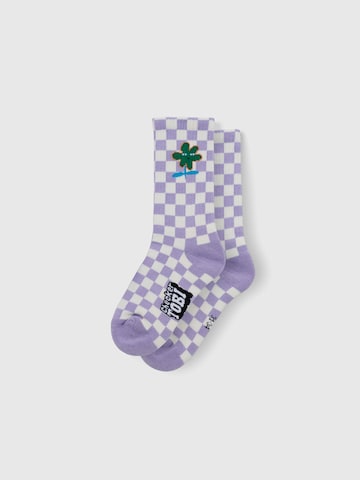 Play Play Pauly Socks 'CHECKER TOBI' in Purple: front