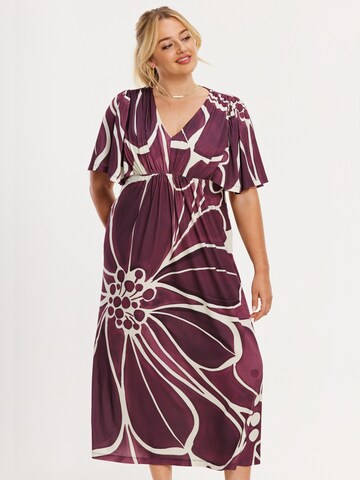 YOEK Jurk in Lila: voorkant