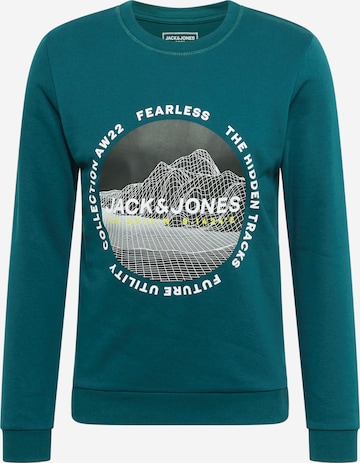 JACK & JONES - Sweatshirt 'MAPPING' em verde: frente