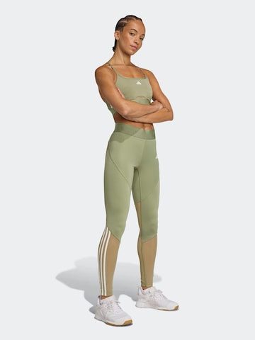ADIDAS PERFORMANCE Skinny Sports trousers 'Hyperglam' in Green: front