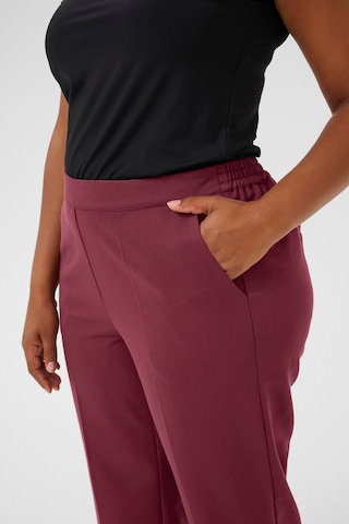 KAFFE CURVE Regular Trousers with creases 'Sakira' in Red