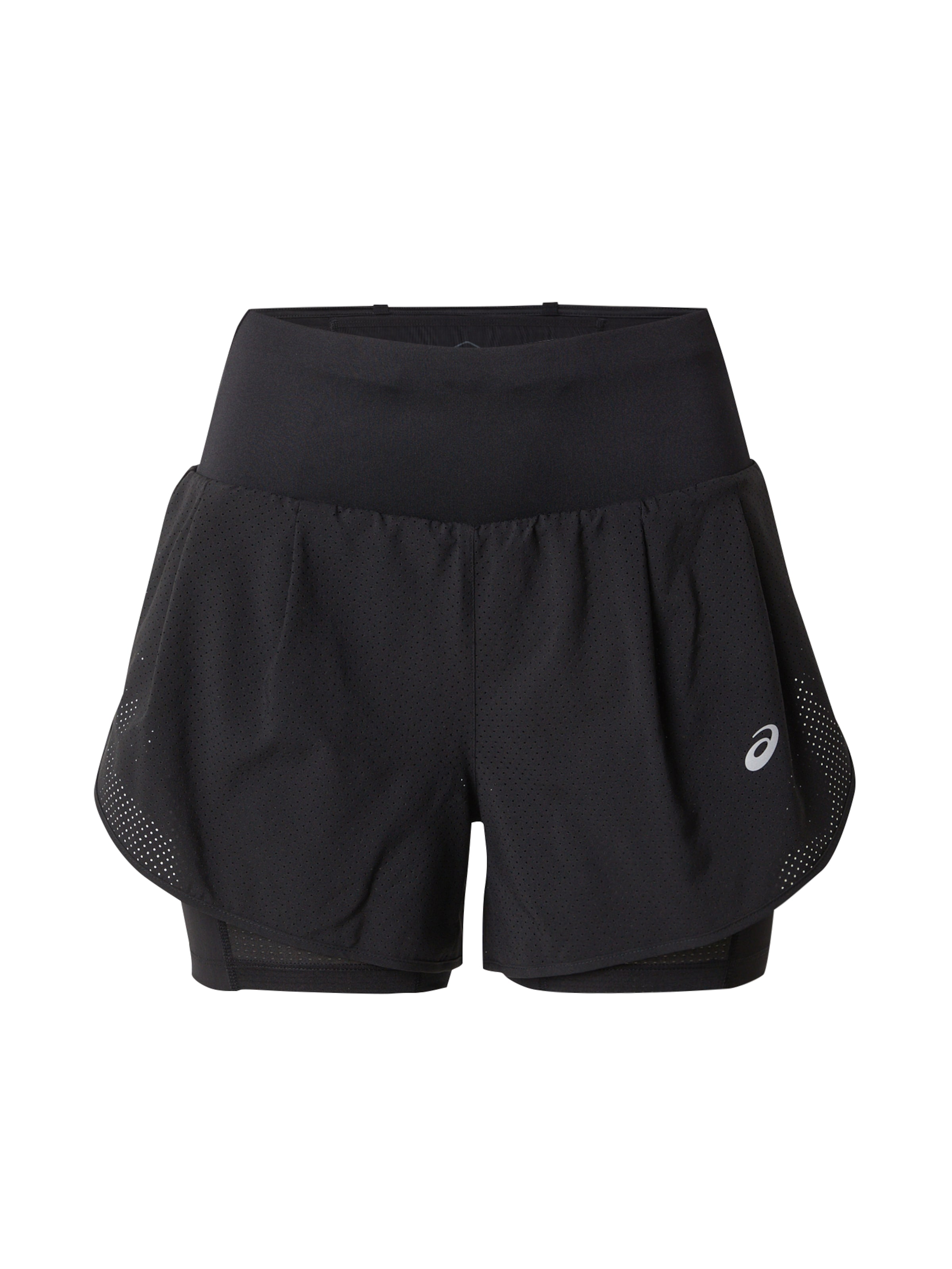 ASICS Pantalon de sport 'ROAD' en gris argenté / noir, Vue avec produit