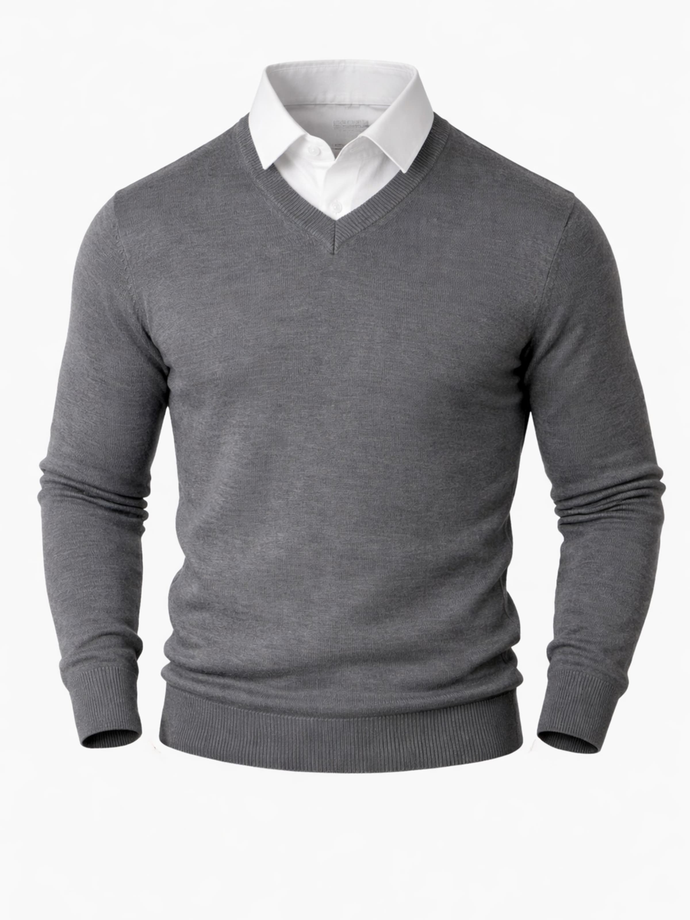Pullover 'Pantoneclo Men’s Mock Sweater' di PANTONECLO in grigio: frontale