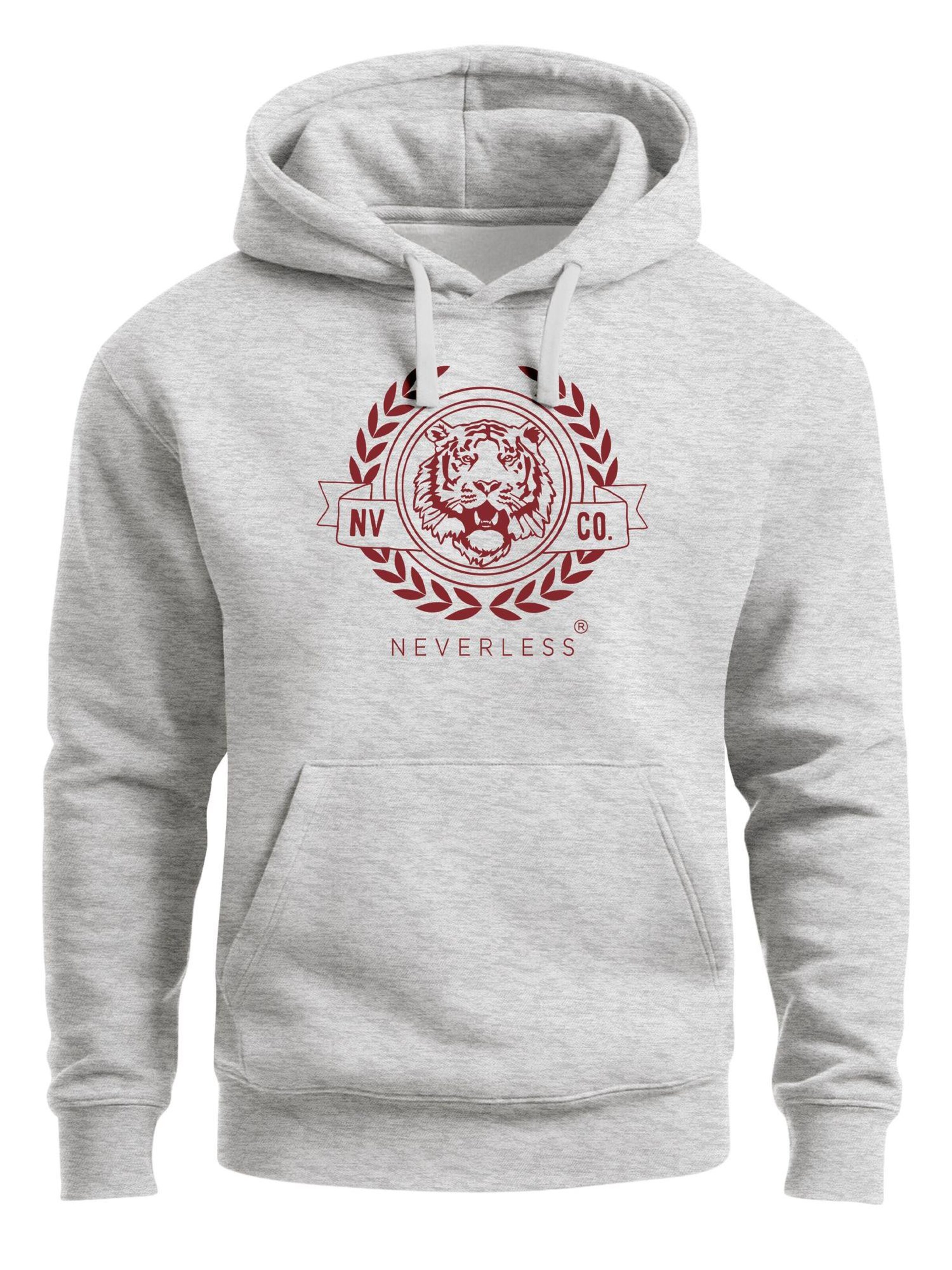 Neverless Sweatshirt 'Academic Tiger' in Grey: front