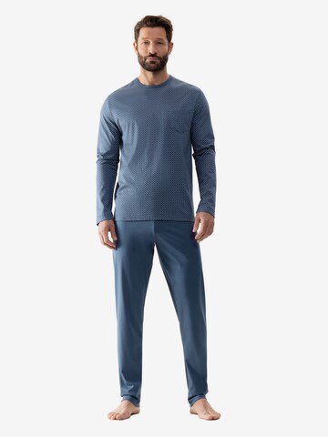 Mey Pyjama lang '3 Col Minimals' in Blauw: voorkant