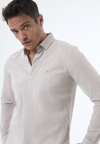 Jimmy Sanders Regular fit Button Up Shirt in Beige