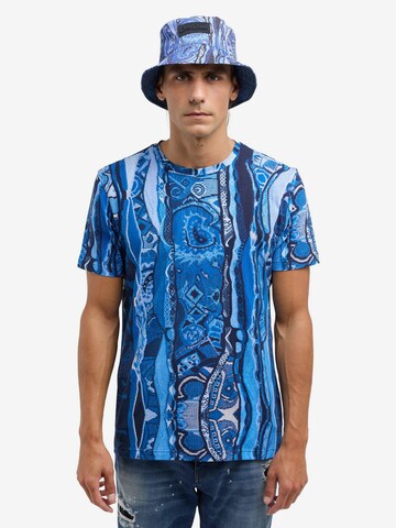 Carlo Colucci Shirt ' De Pretis ' in Blauw: voorkant