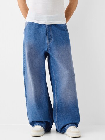 Wide Leg Jean Bershka en bleu