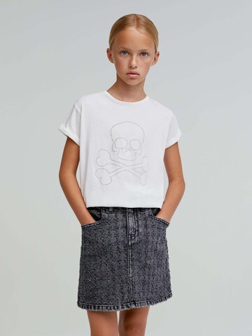 Scalpers Shirt 'Shiny Skull' in White: front