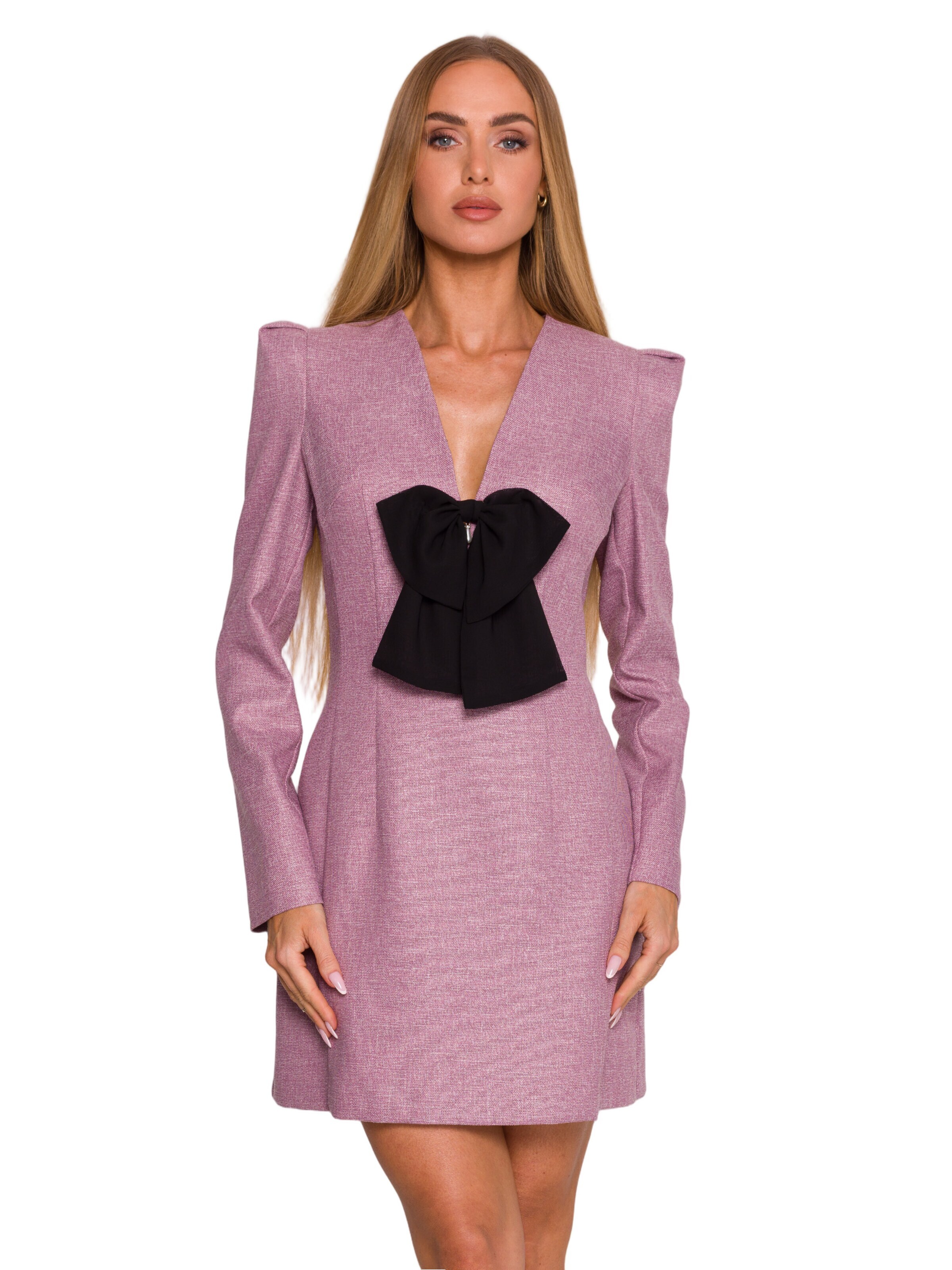 Rochie 'Sukienka tweedowa z kokardą szyfonową' de la made of emotion pe roz