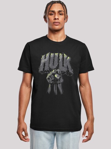 F4NT4STIC Shirt 'Marvel Hulk Punch' in Zwart: voorkant
