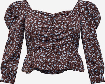 Missguided Plus Shirt in Brown: front