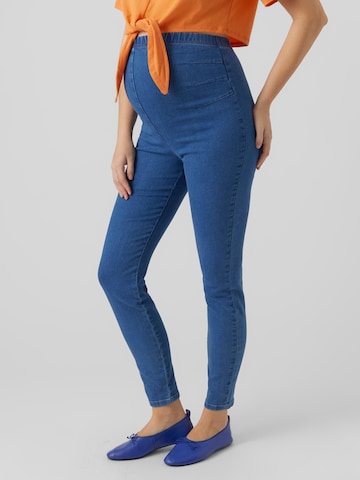 Slimfit Jeggings 'Pine' di MAMALICIOUS in blu: frontale