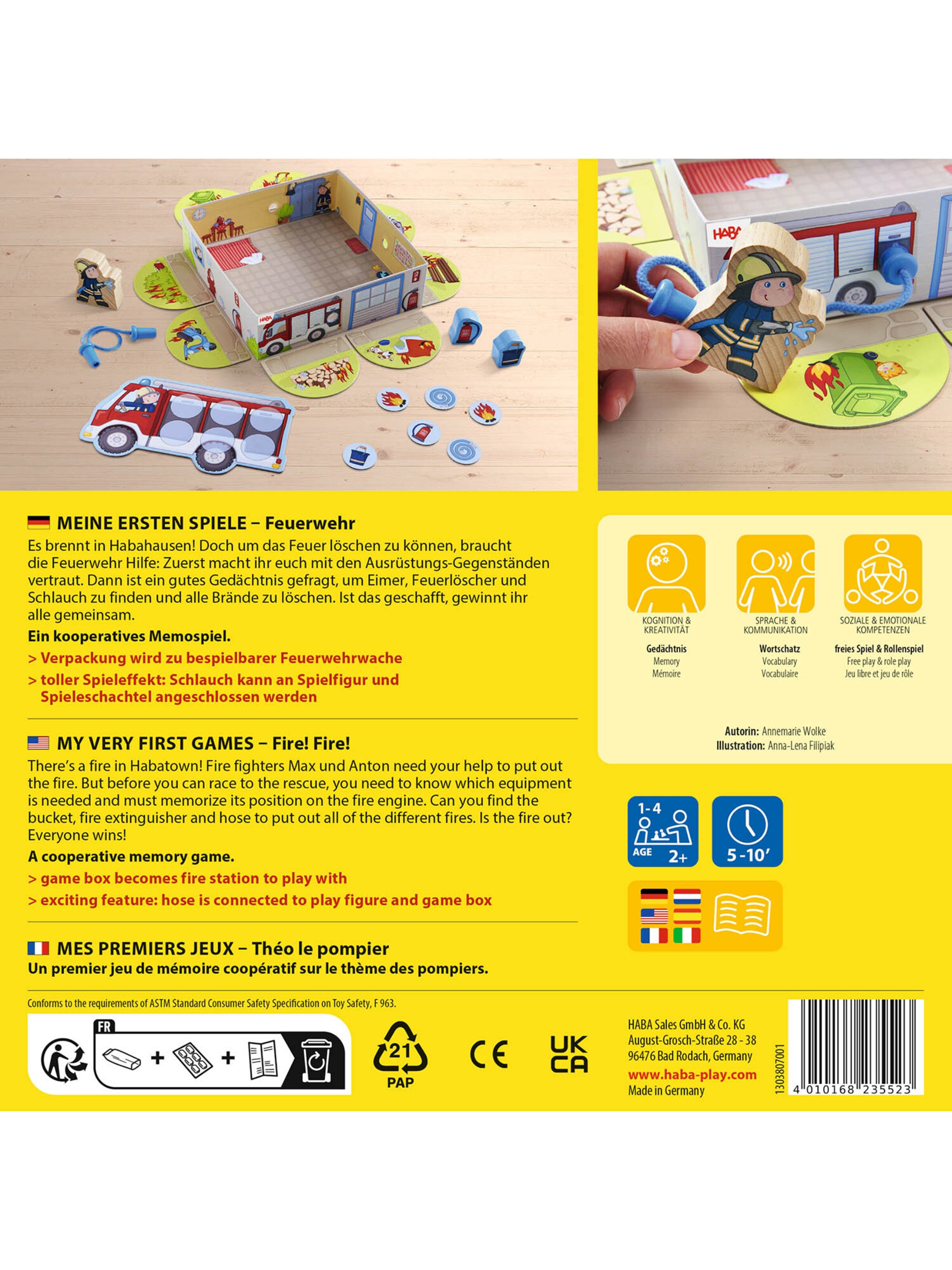 Jeux ' Feuerwehr ' HABA en mélange de couleurs