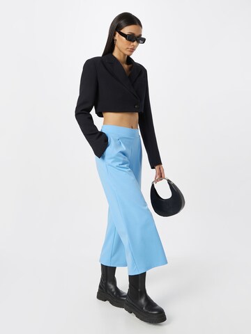 ICHI Wide leg Pleat-Front Pants 'KATE' in Blue