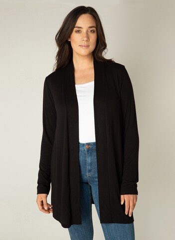 BASE LEVEL CURVY Knit Cardigan 'Ayla' in Black: front