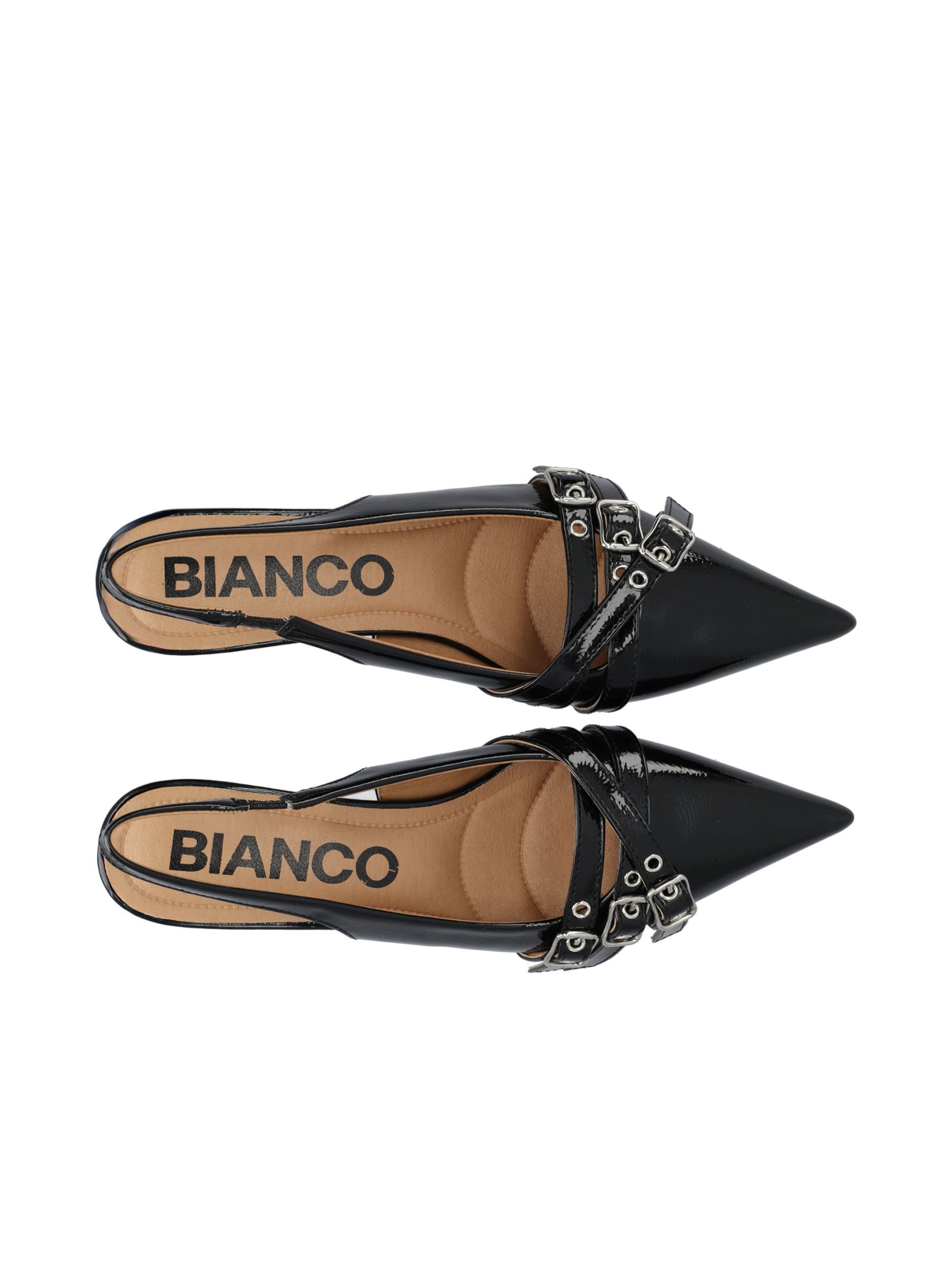 Bianco Čevlji s peto in s paščki 'KRISTIN' | črna barva