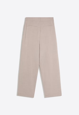 Bershka Baggy Pleat-Front Pants in Beige